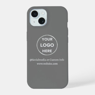 Benutzerdefiniertes graues Geschäftslogo mit Brand iPhone 15 Hülle