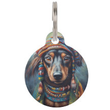 Benutzerdefiniertes Groovy Retro Hippie Dachshund