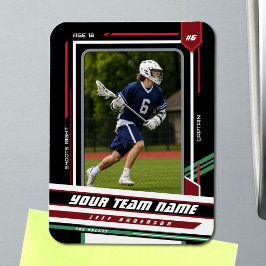 Benutzerdefiniertes Grün & Schwarz Lacrosse-Spiele Magnet