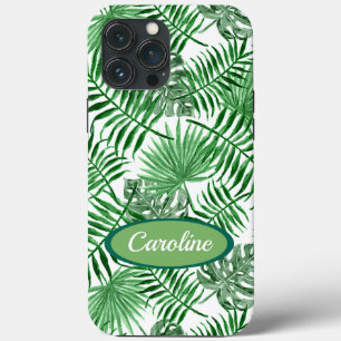 Benutzerdefiniertes grünes Palmwedel tropisches So iPhone Hülle