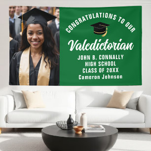 Benutzerdefiniertes grünes Valedictorian-Foto-Absc Banner