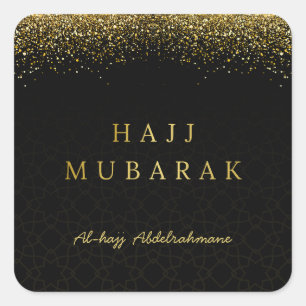Benutzerdefiniertes Hajj Mubarak Design Quadratischer Aufkleber