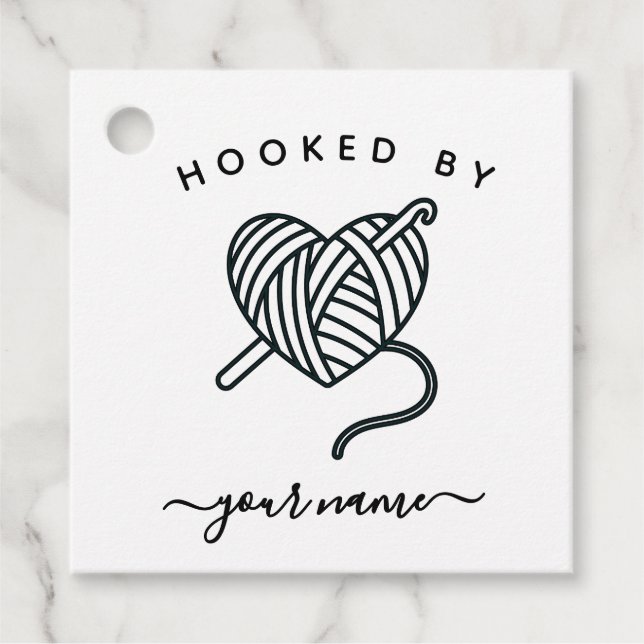 Benutzerdefiniertes Häkel- oder Stricklabel für Ha Geschenkanhänger (Vorderseite)