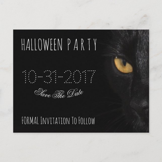 Benutzerdefiniertes Halloween-Party Save the Date  Ankündigungspostkarte (Vorderseite)