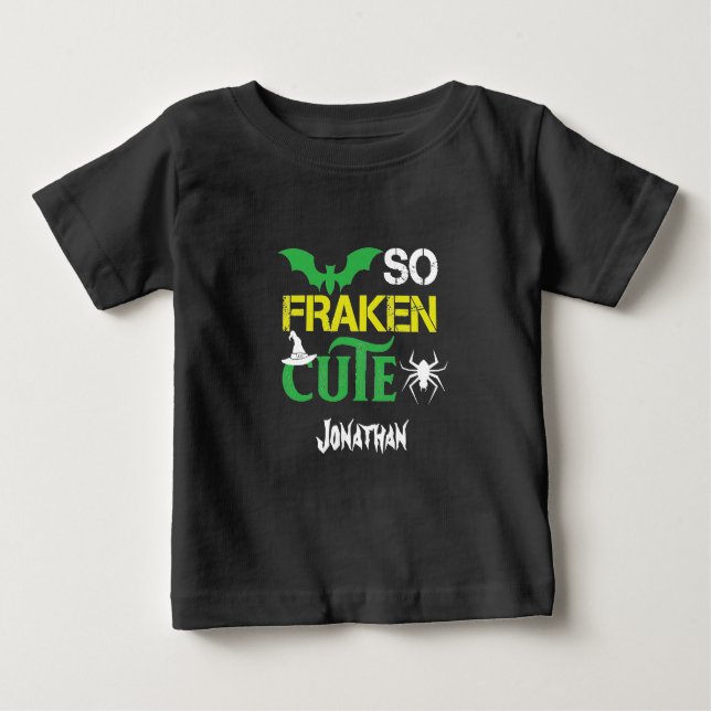 Benutzerdefiniertes Halloween so zersplitterter Ni Baby T-shirt (Vorderseite)