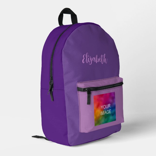 Benutzerdefiniertes handgeschriebenes Skript Royal Bedruckter Rucksack (Rückseitige Ecke links)