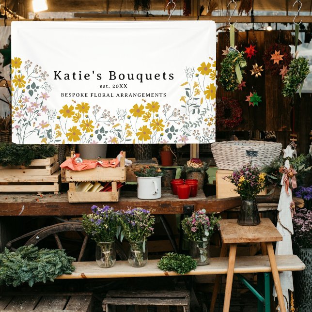 Benutzerdefiniertes Hängestand Schild Blumenmarkt  (Custom Hanging Booth Sign Flower Market Tent)