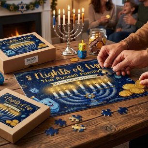 Benutzerdefiniertes Hanukkah-Familienspiel Nacht-J Puzzle