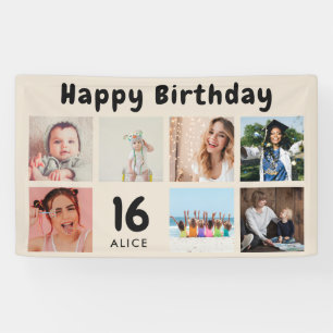 Benutzerdefiniertes Happy Birthday Party Foto Coll Banner