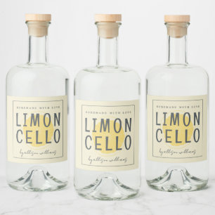 Benutzerdefiniertes hausgemachtes Limoncello-Etike Alkoholflaschenetikett