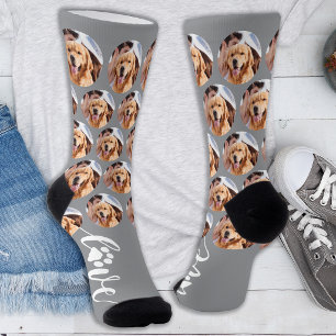 Benutzerdefiniertes Haustier-Foto Liebes-Pfotenabd Socken