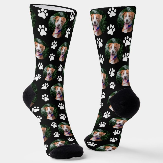 Benutzerdefiniertes Haustier-Foto-Pfotenabdruck-Mu Socken (Gewinkelt)