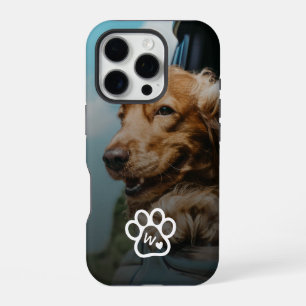 Benutzerdefiniertes Haustier-Foto-Porträt-Monogram iPhone 16 Pro Hülle