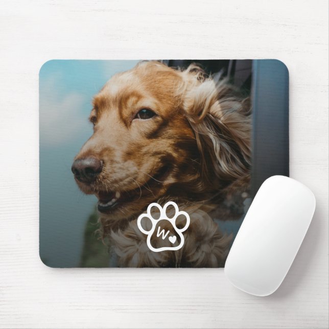 Benutzerdefiniertes Haustier-Foto-Porträt-Monogram Mousepad (Mit Mouse)