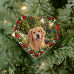 Benutzerdefiniertes Haustier-Foto Weihnachten Stec Keramik Ornament