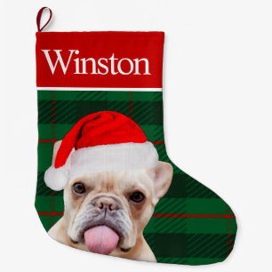Benutzerdefiniertes Haustier-Hund-Foto-Feiertag Pe Großer Weihnachtsstrumpf