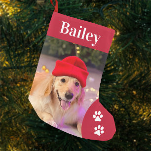 Benutzerdefiniertes Haustier-Hund-Foto-Feiertags-P Kleiner Weihnachtsstrumpf