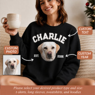 Benutzerdefiniertes Haustierfoto-Gesicht für Hunde Sweatshirt