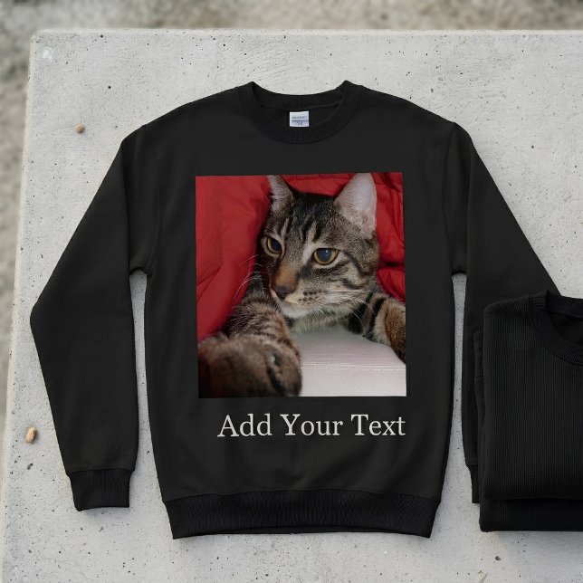Benutzerdefiniertes Haustierfoto mit lustigem Text Sweatshirt (Von Creator hochgeladen)