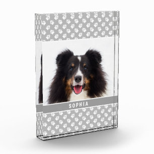 Benutzerdefiniertes Haustierfoto mit weißen Pfoten Fotoblock