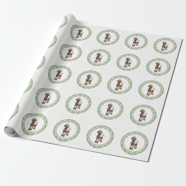 Benutzerdefiniertes Haustierfoto Moderne Hellgrüne Geschenkpapier (Ungerollt)