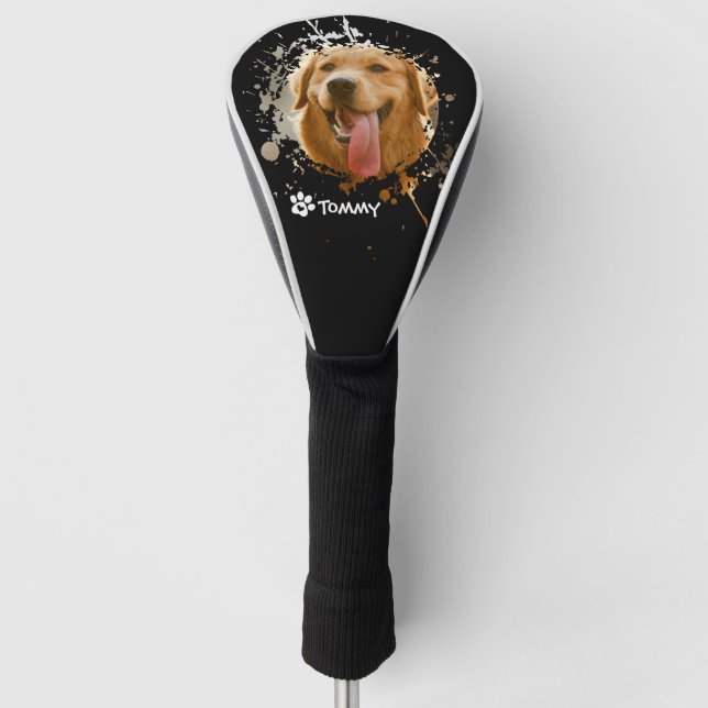 Benutzerdefiniertes Haustierfoto & Name  Golf Headcover (Vorderseite)