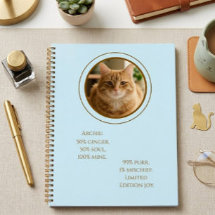 Benutzerdefiniertes Haustierfoto Oranges Katze Per Notizbuch