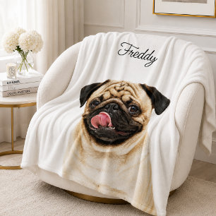 Benutzerdefiniertes Haustierporträt Foto hochlad Fleecedecke