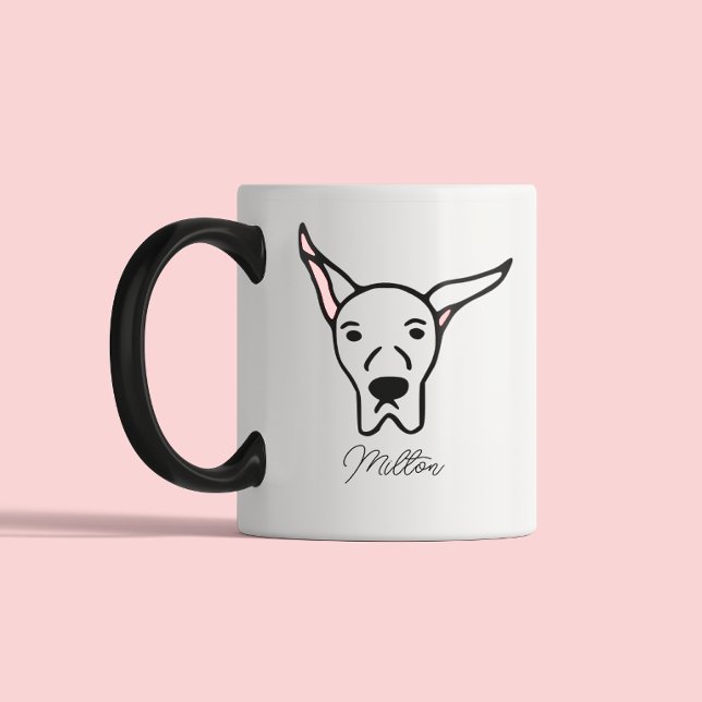 Benutzerdefiniertes Haustierporträt Stilvoller Hun Zweifarbige Tasse (Von Creator hochgeladen)