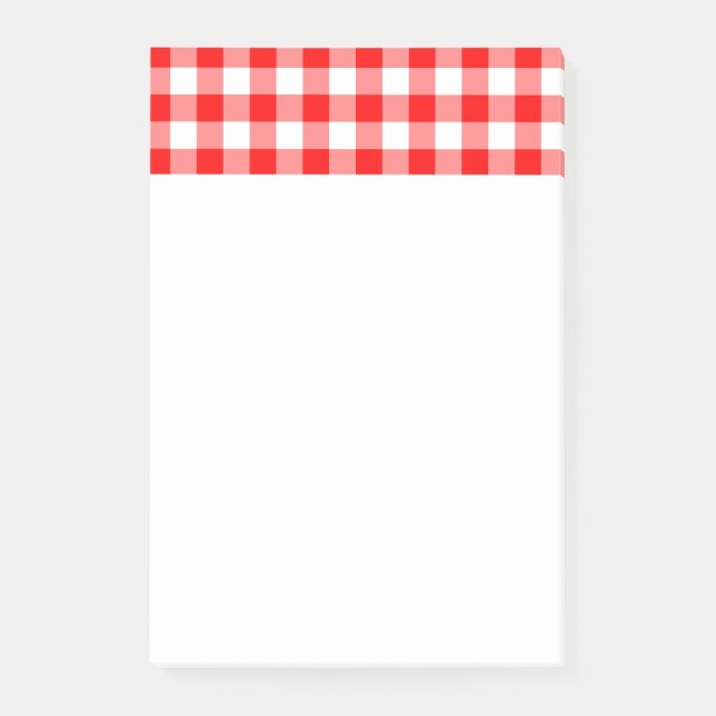Benutzerdefiniertes Helles Rotkariert Post-it Klebezettel (Vorderseite)