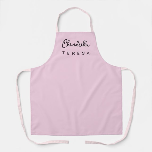 Benutzerdefiniertes hellrosa minimalistisches Mono Schürze (Vorderseite)