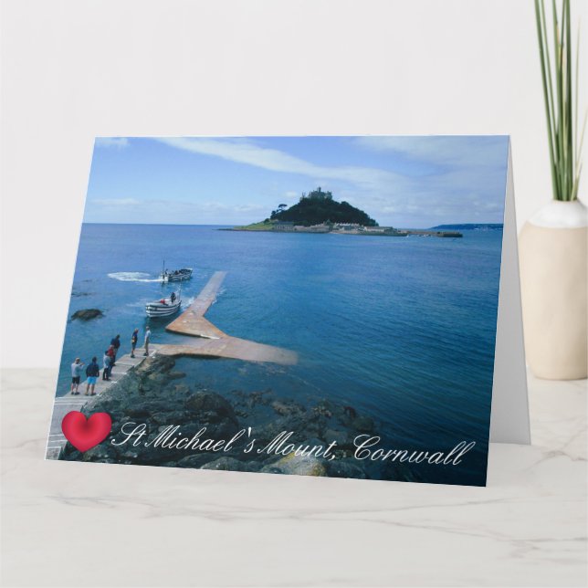 Benutzerdefiniertes Herz St Michaels Mount Cornwal Karte (Vorderseite)