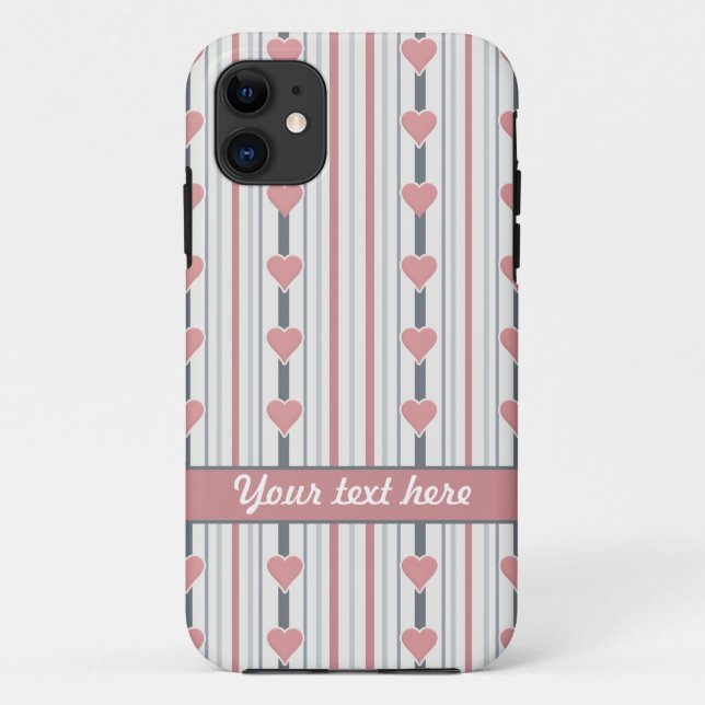 Benutzerdefiniertes Herz & Streifen iPhone 5 Abdec Case-Mate iPhone Hülle (Rückseite)