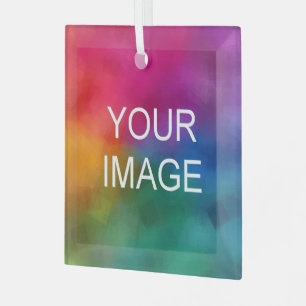 Benutzerdefiniertes Hinzufügen des Fotos oder Logo Ornament Aus Glas