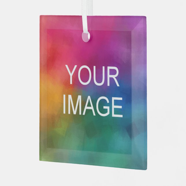 Benutzerdefiniertes Hinzufügen des Fotos oder Logo Ornament Aus Glas (Vorderseite links)