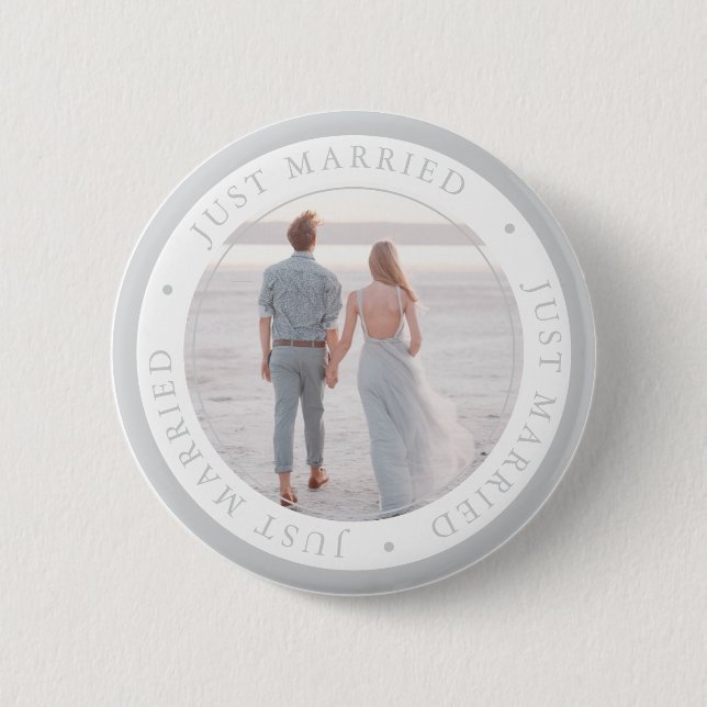 Benutzerdefiniertes Hochzeitsfoto einfach Button (Vorderseite)
