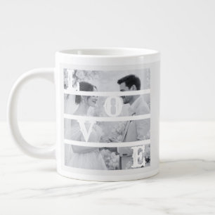 Benutzerdefiniertes Hochzeitsfoto "LIEBE" Jumbo-Tasse