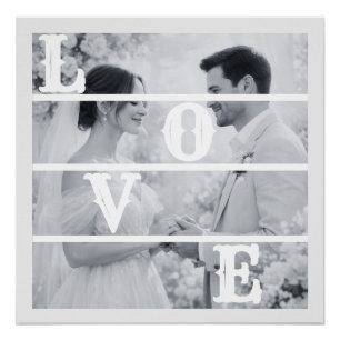 Benutzerdefiniertes Hochzeitsfoto "LOVE" Poster