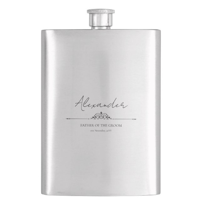 Benutzerdefiniertes Hochzeitsgeschenk Vater des Br Flachmann (Vorderseite)
