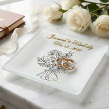 Benutzerdefiniertes Hochzeitsname+Datum Bouquet Er