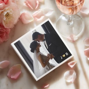 Benutzerdefiniertes Hochzeitspaar-Foto Elegantes M Serviette