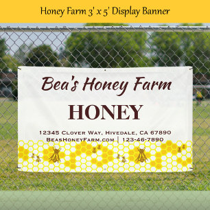 Benutzerdefiniertes Honigfarm-Banner 'Custom Bees  Banner