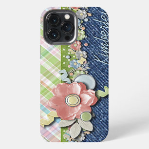 Benutzerdefiniertes hübsches pastellfarbenes Blume iPhone 13 Pro Max Hülle