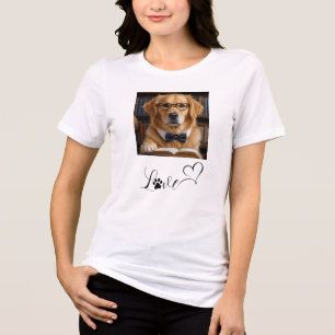 Benutzerdefiniertes Hund Bild Grafik Liebes-Text-M Tri-Blend Shirt