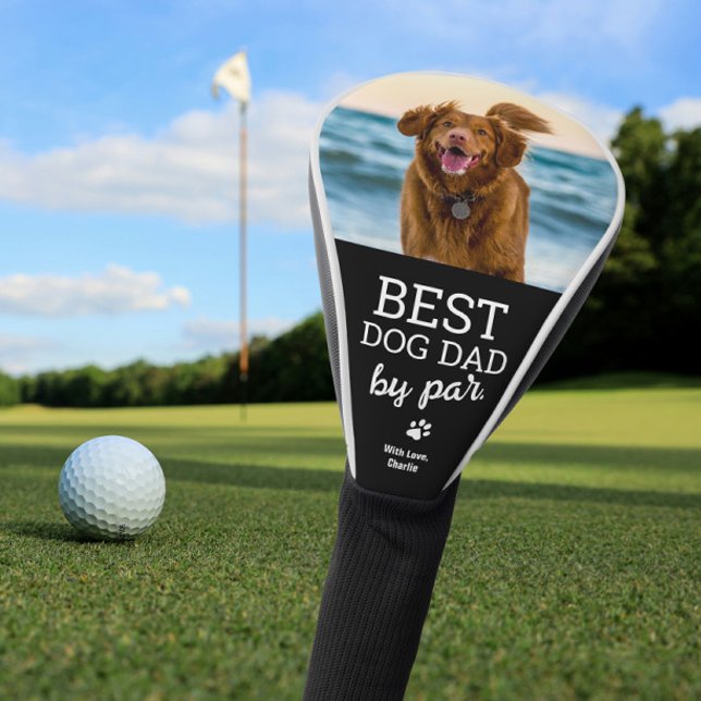 Benutzerdefiniertes Hund Foto Bester DOG-Vater nac Golf Headcover (Best dog dad by par custom photo golf club cover.)