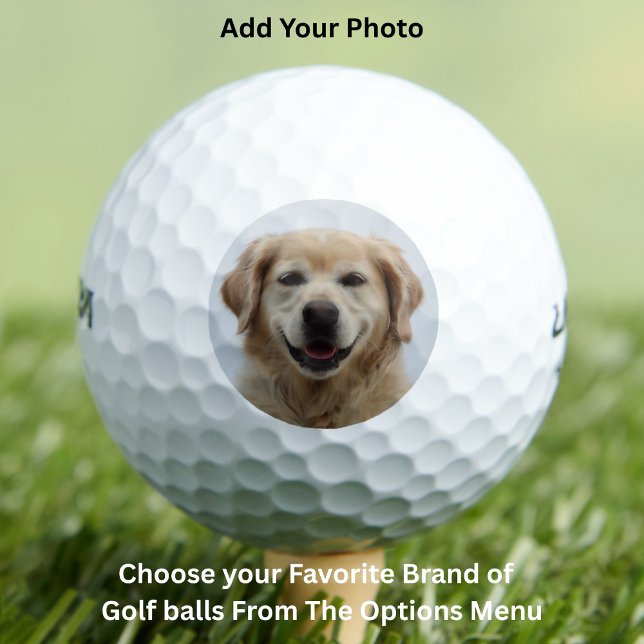 Benutzerdefiniertes Hund Foto Bester Vater Golfball (Custom Dog Photo Best Dad Golf Balls)