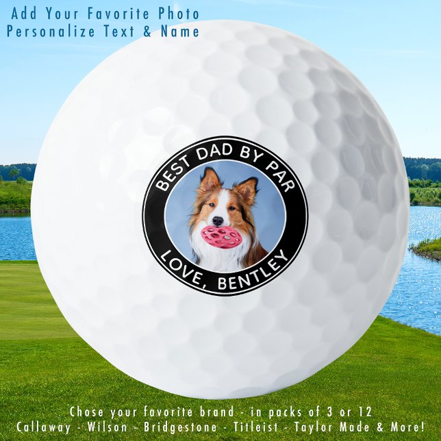 Benutzerdefiniertes Hund Foto Bester Vater nach Pa Golfball (Von Creator hochgeladen)