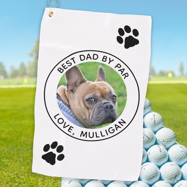 Benutzerdefiniertes Hund Foto Bester Vater nach Pa Golfhandtuch (Von Creator hochgeladen)