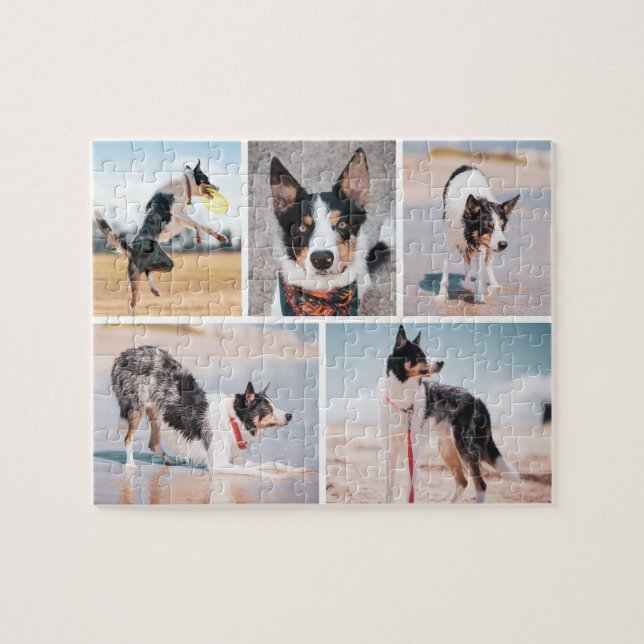 Benutzerdefiniertes Hund-Foto-Collage-Puzzle Puzzle (Horizontal)