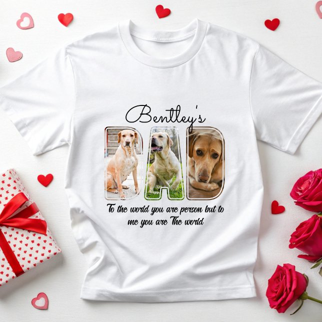 Benutzerdefiniertes Hund Foto Hund Vater Geschenk  T-Shirt (Von Creator hochgeladen)